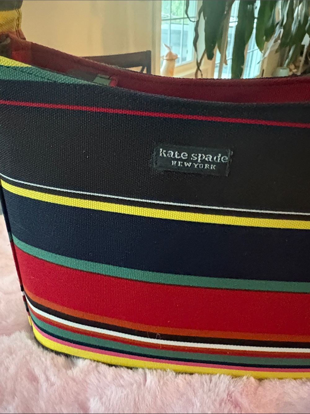 kate spade Multicolor Striped Shoulder Bag in Red, Black, Yellow, Green